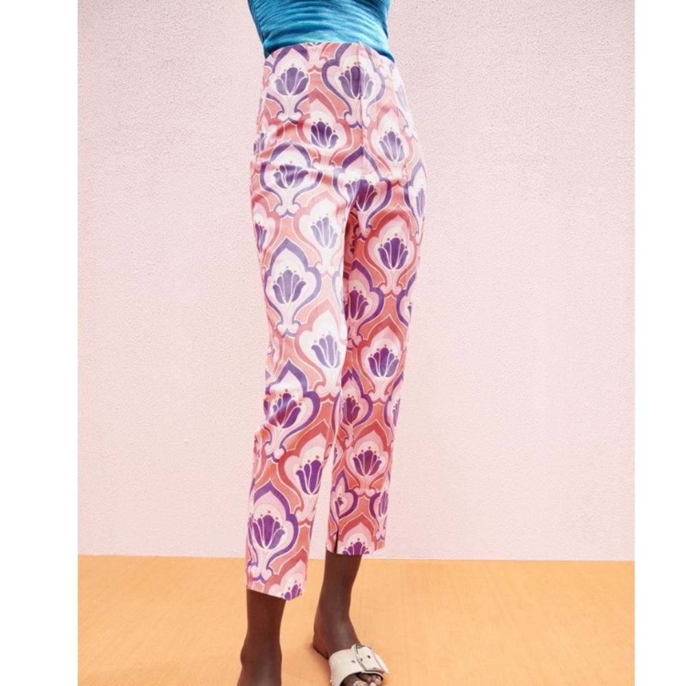 Zara pink purple slim fit pants cotton blend. Retro-style, 60’s and 70’s, size 8